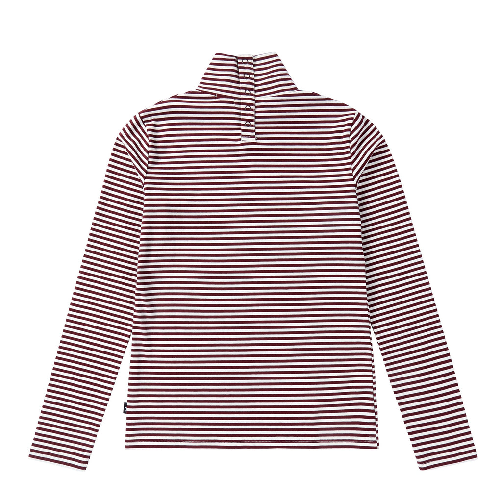 Plum and Ivory Stripped Mock Neck