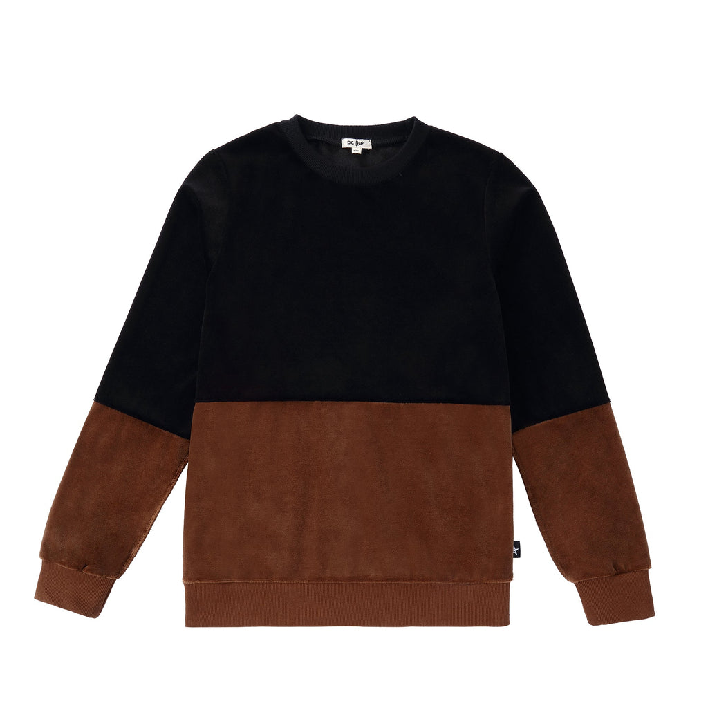 Teens Black and Brown Velour Sweatshirt
