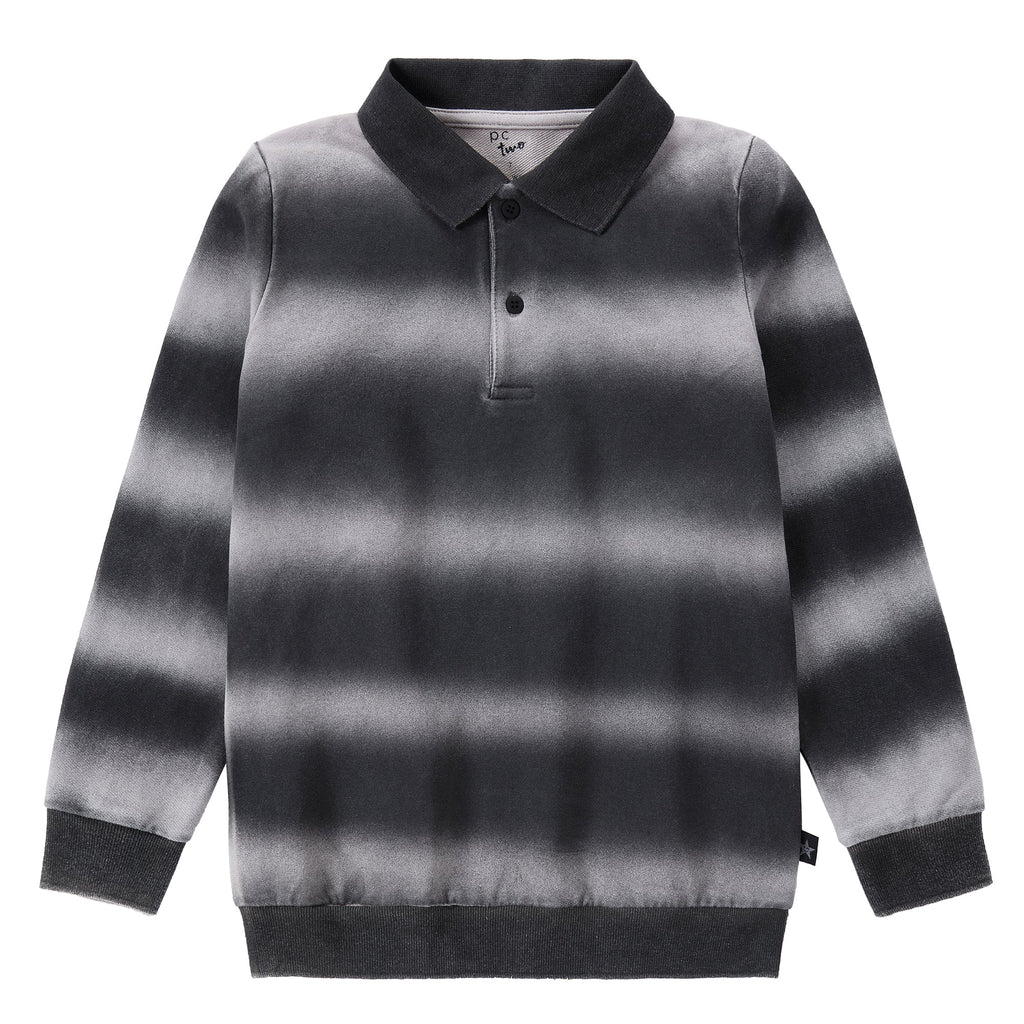 Grey Dyed Stripe Polo