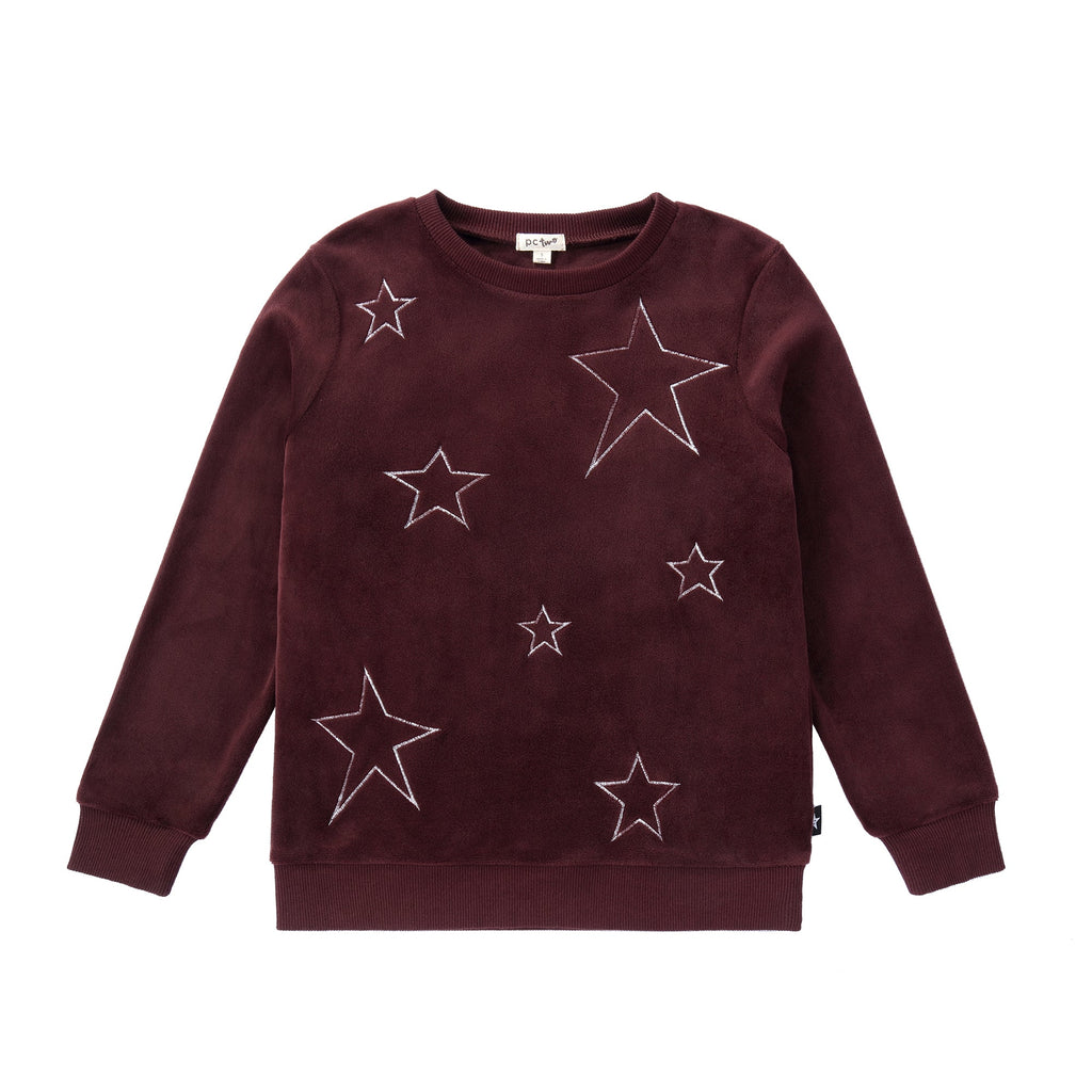 Velour Embroidered Star Sweatshirt