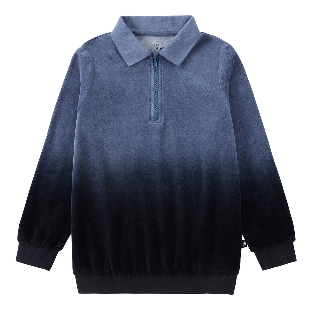 Blue Ombre Velour Polo