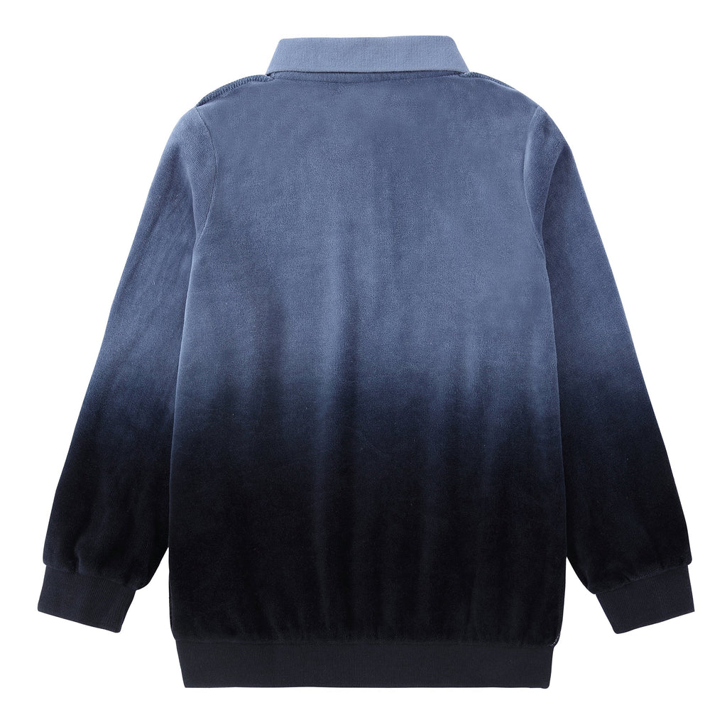 Blue Ombre Velour Polo