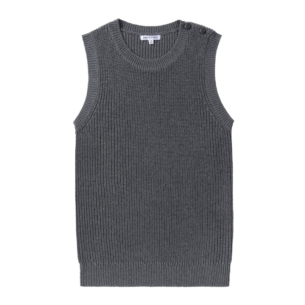 Heather Grey Chunky Ribbed Sweater Vest