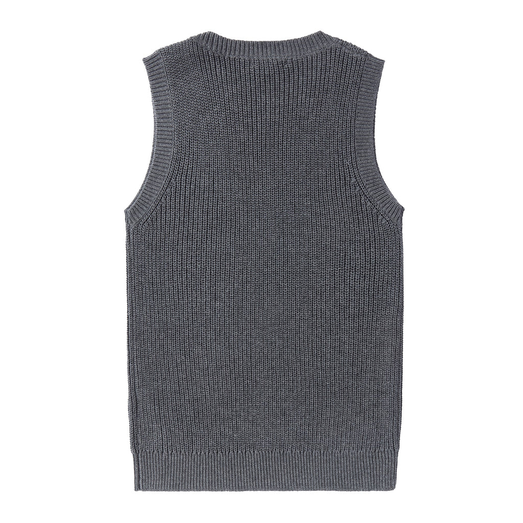 Heather Grey Chunky Ribbed Sweater Vest