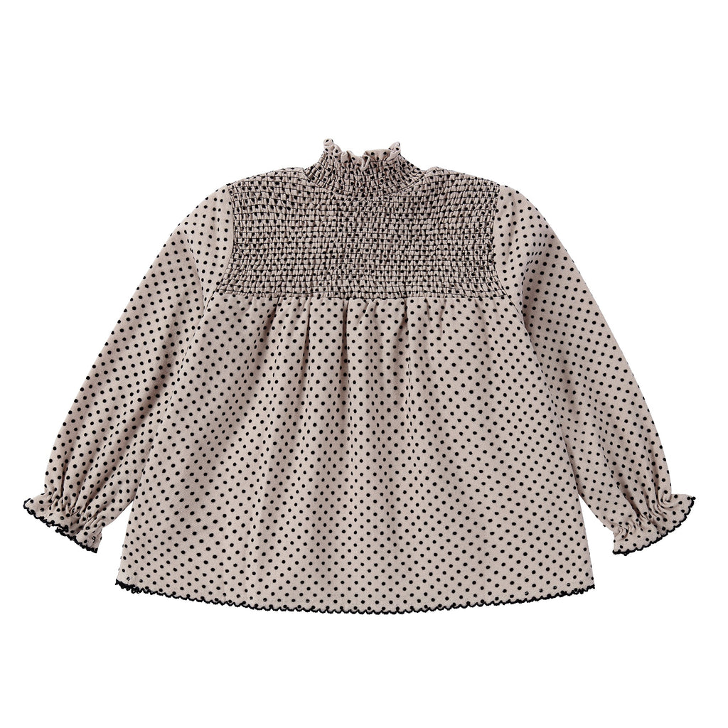 Tan Velvet Dot Top