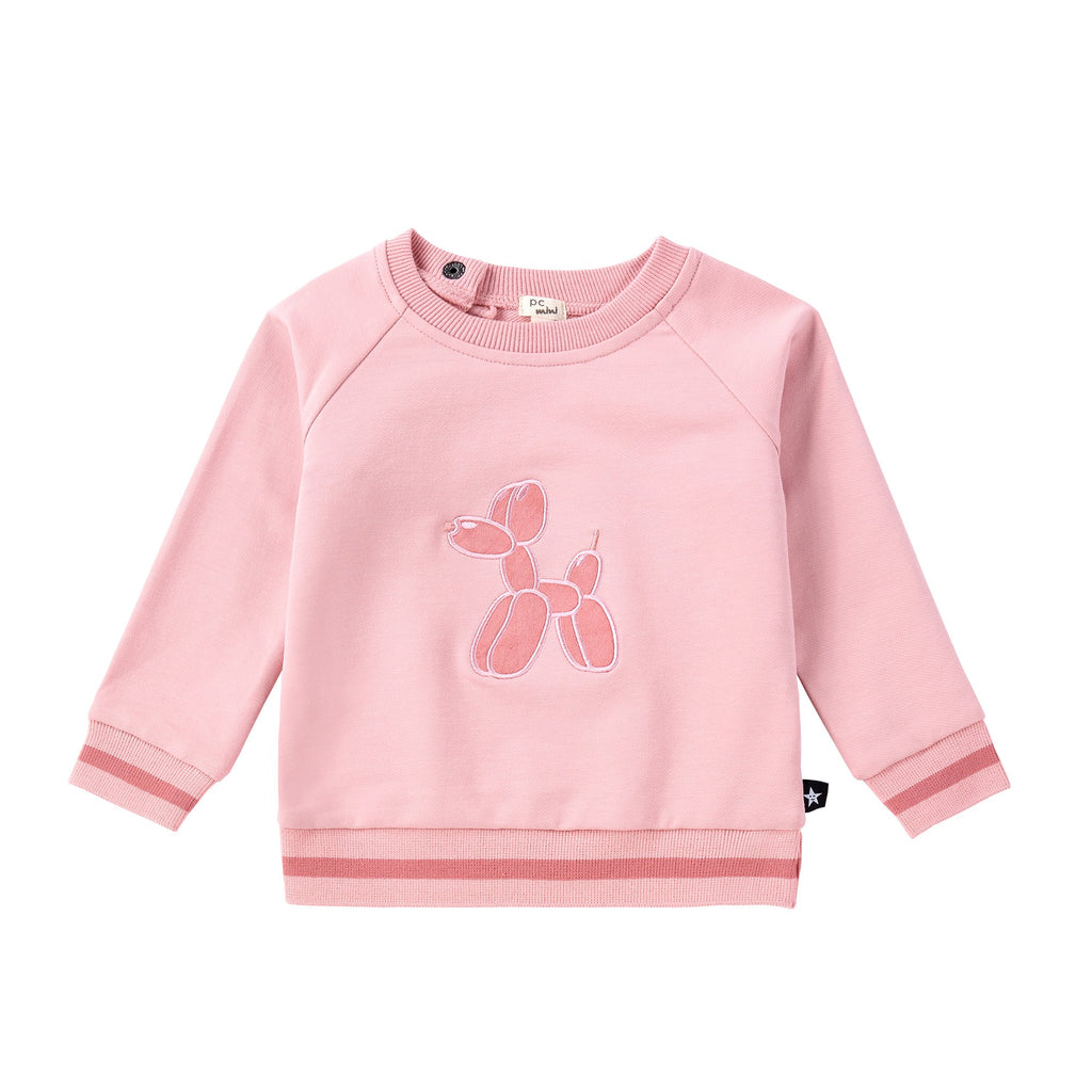 Baby Girls Pink Balloon Animal Sweatshirt