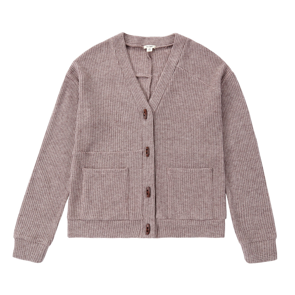 Teens Taupe Knit Cardigan