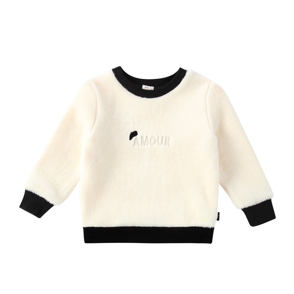 Baby Girls "Amour" Fur Sweatshirt