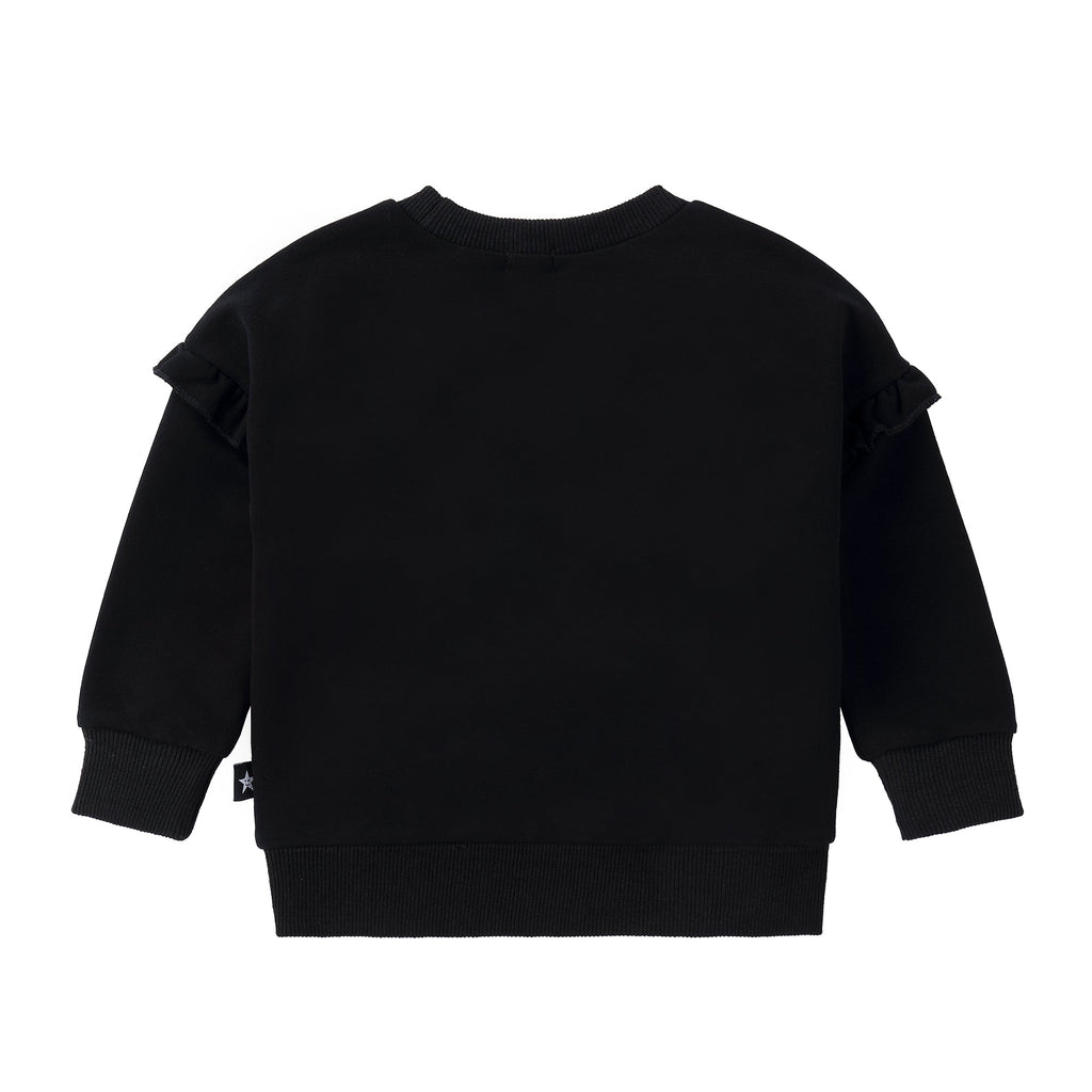 Black Sweatshirt with Rust Moccasin Applique