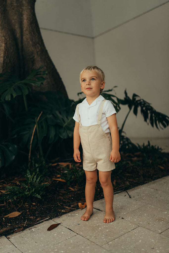 Linen Shirt with Scalloped Collar