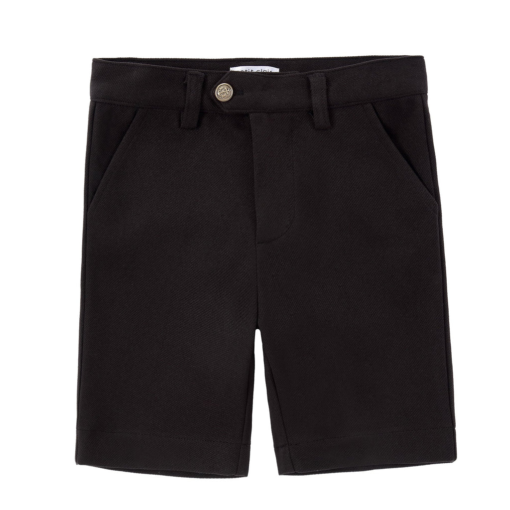 Black Wool-Like Shorts