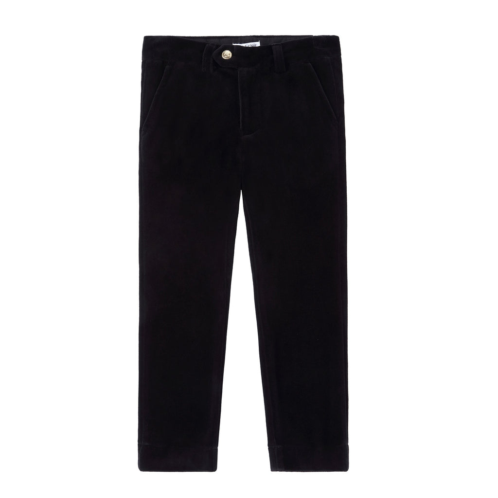 Boys Black Velour Pants