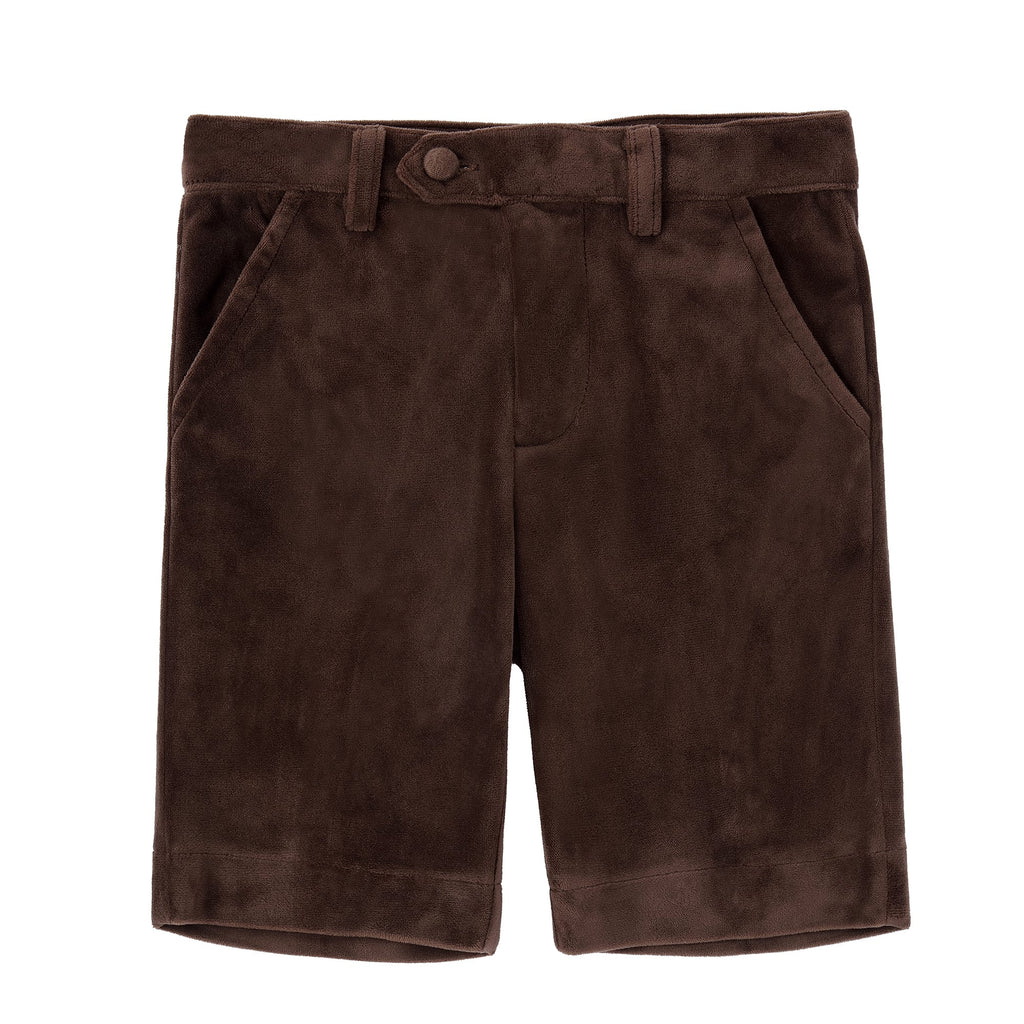 Brown Velvet Shorts