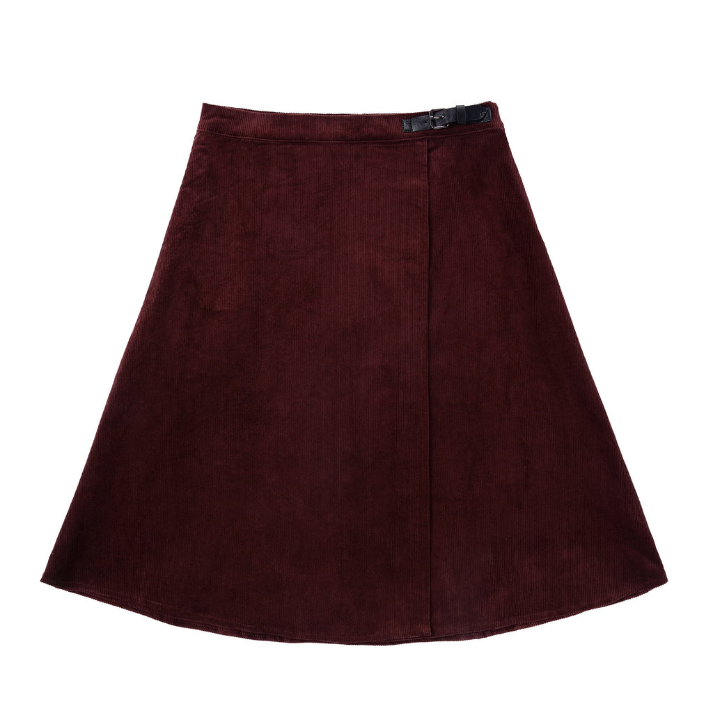 Teens Mulberry Faux Wrap Corduroy Skirt