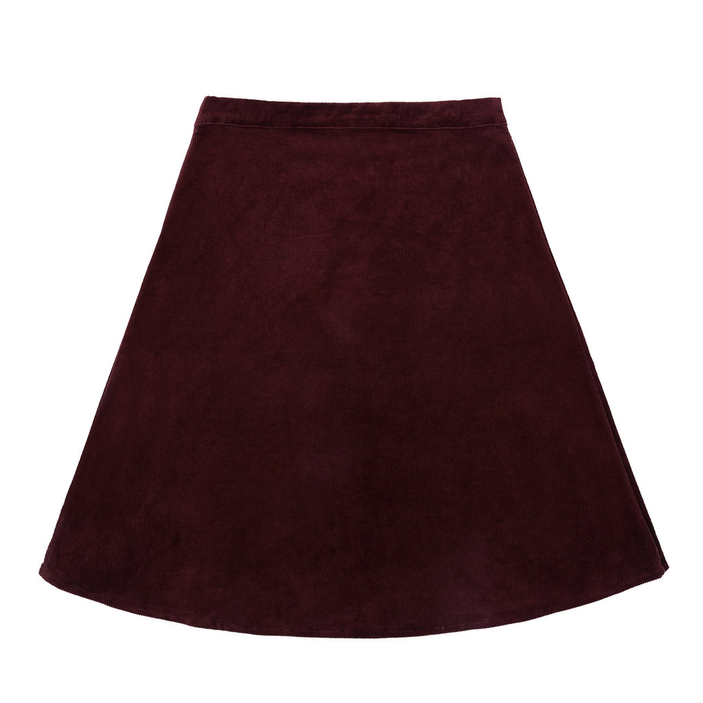 Teens Mulberry Faux Wrap Corduroy Skirt