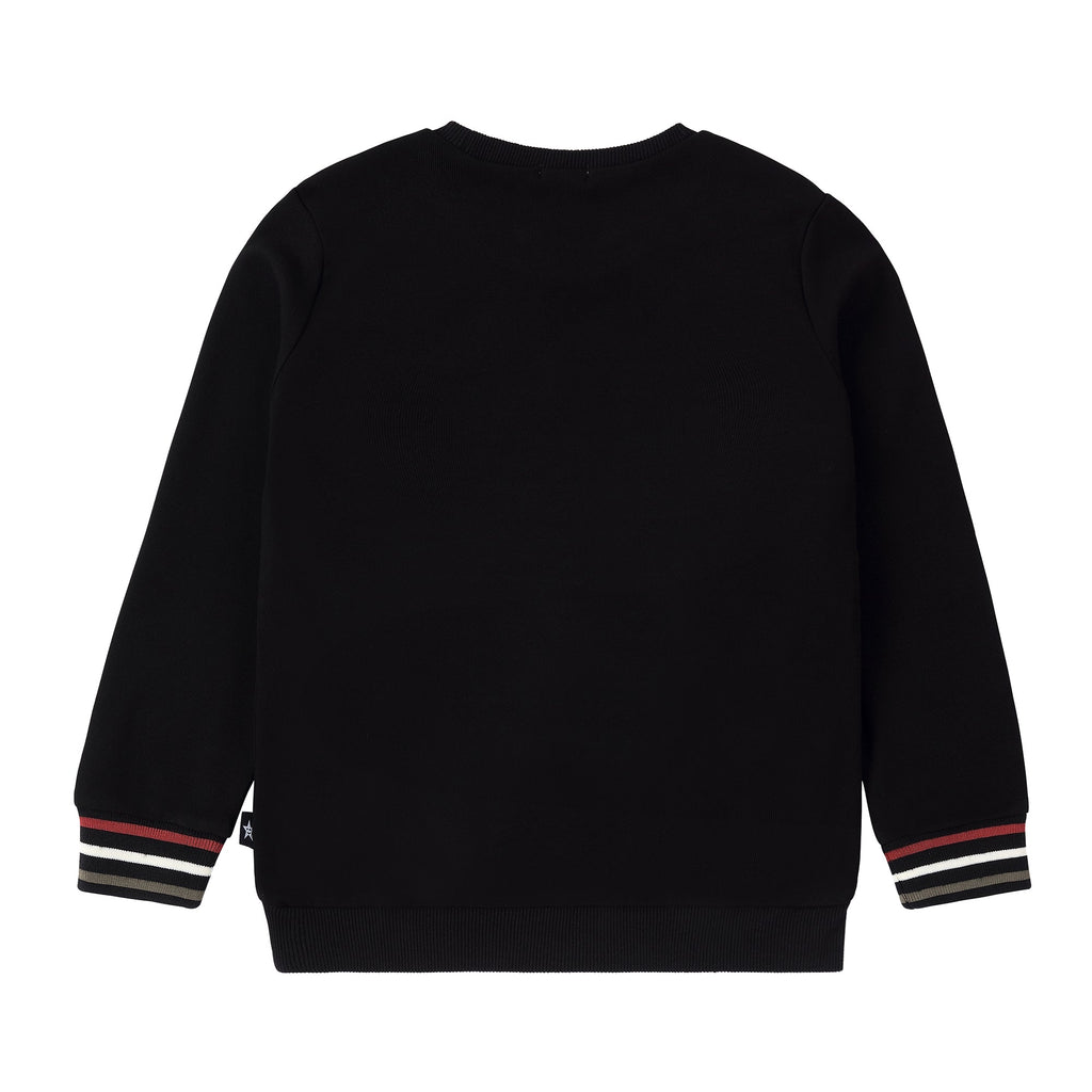 Baby Black Sweatshirt with Colorful Stitching Details