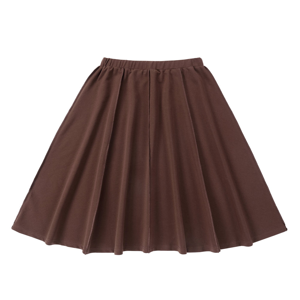 Teens Brown Paneled Skirt