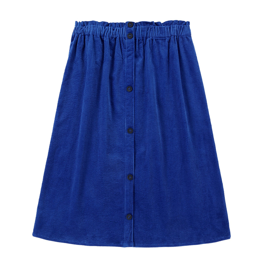 Royal Blue Corduroy Button Down Skirt