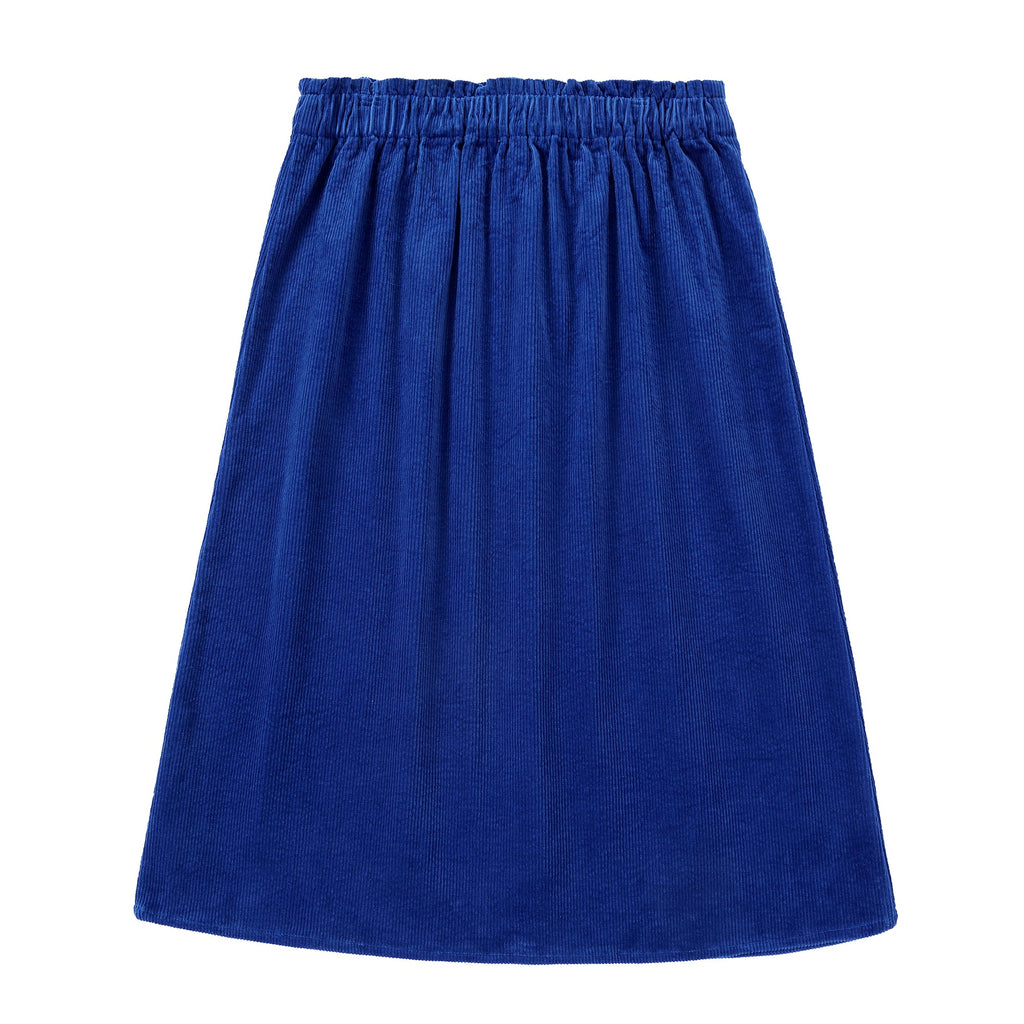 Royal Blue Corduroy Button Down Skirt
