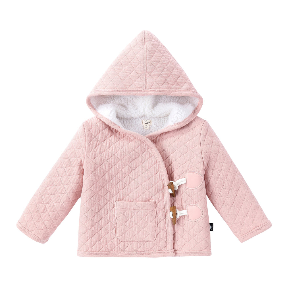 Baby Quilted Wrap Jacket in Pink