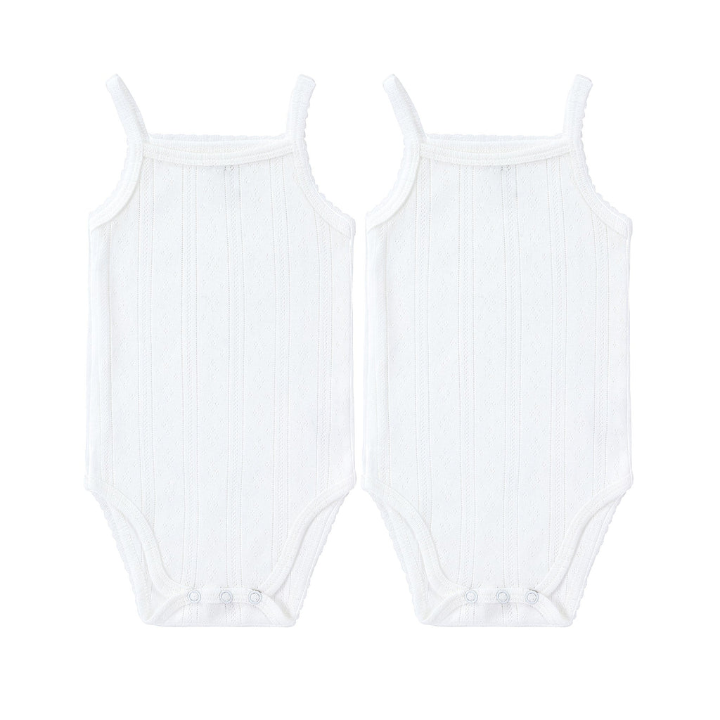 Baby Pointelle 2pc Bodysuit - White