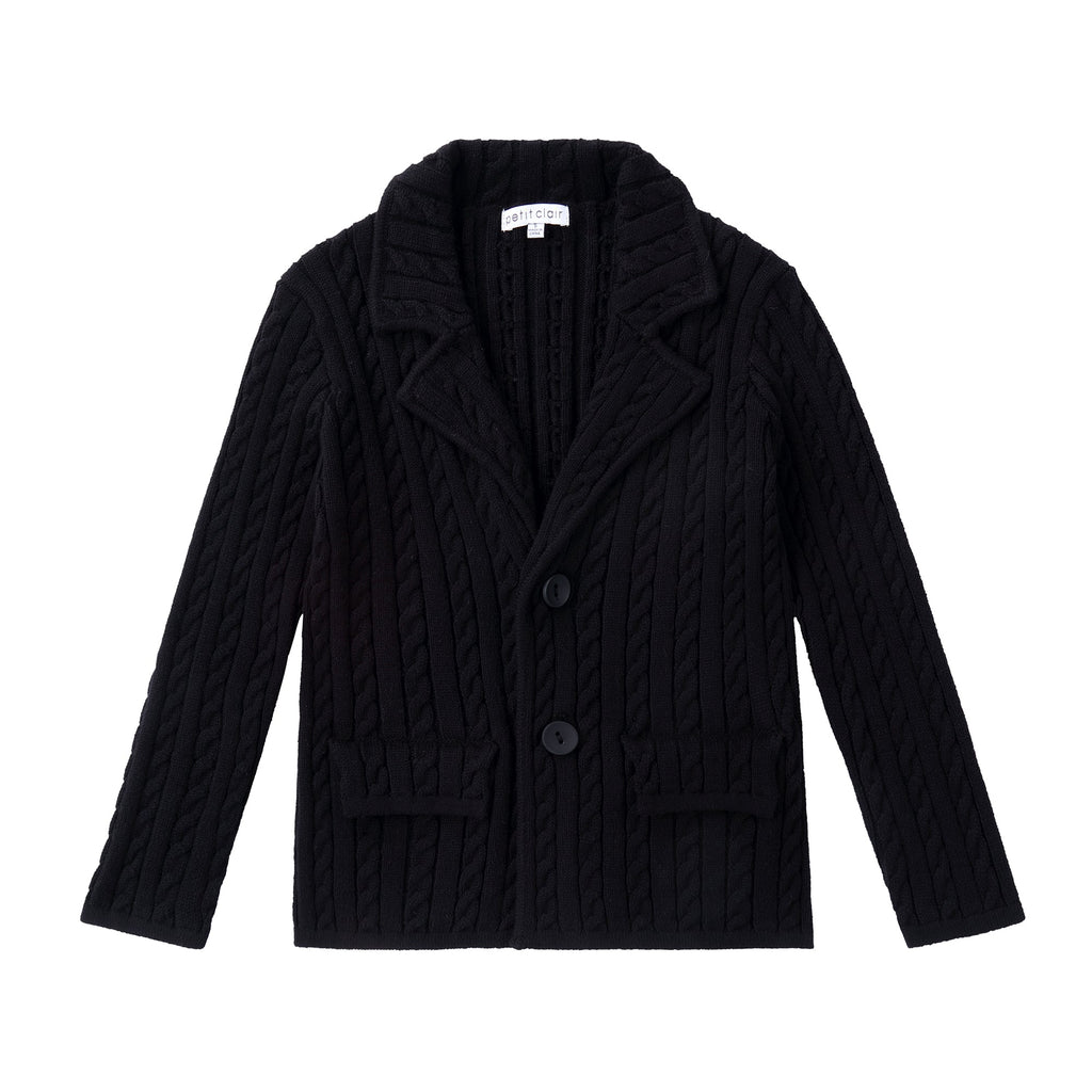 Black Cable Knit Blazer