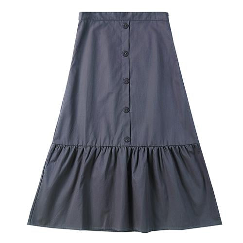 Teens Faux Button Skirt in Grey