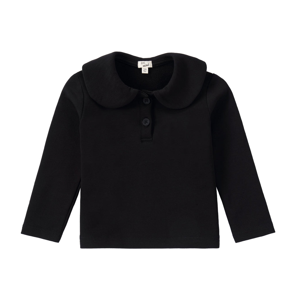 Black Peter Pan Collar Shirt