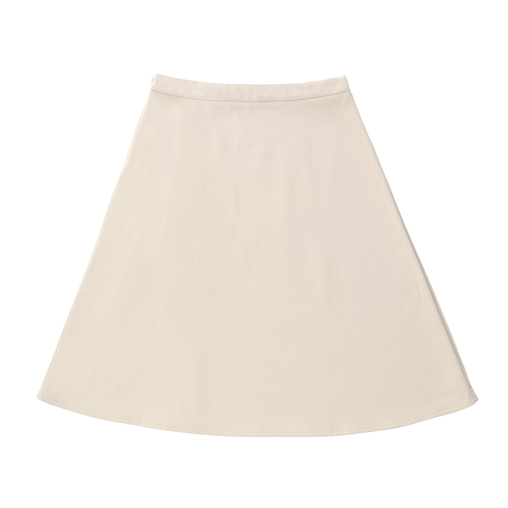 Teens Ivory Brushed Wool-like Wrap Skirt