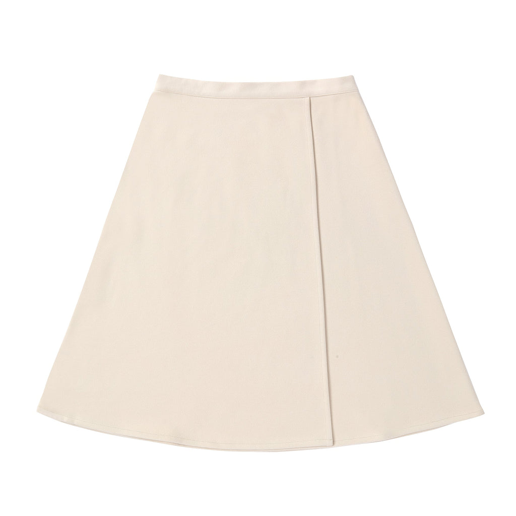 Teens Ivory Brushed Wool-like Wrap Skirt