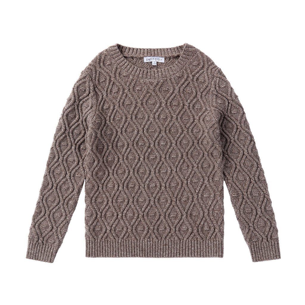 Heather Brown Diamond Textured Sweater