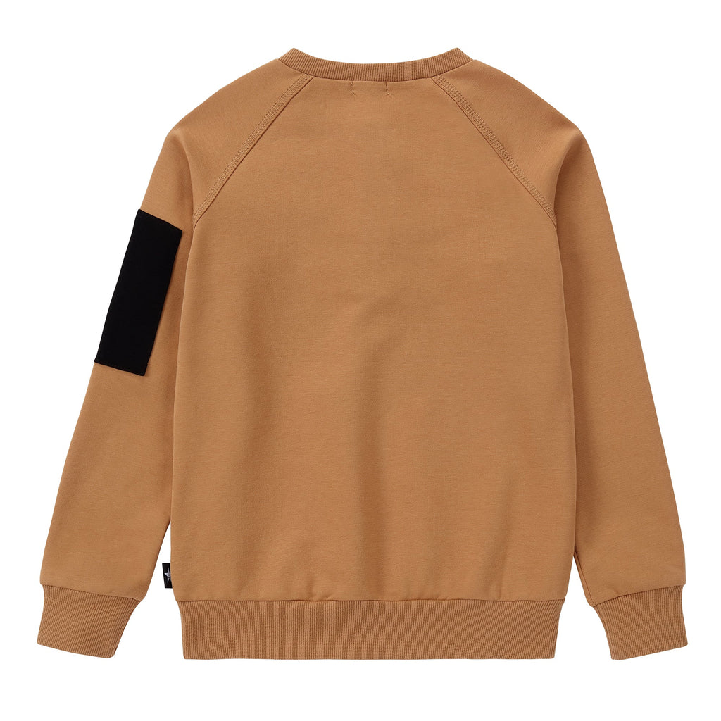 Golden Raglan Sweatshirt with Pocket Detail