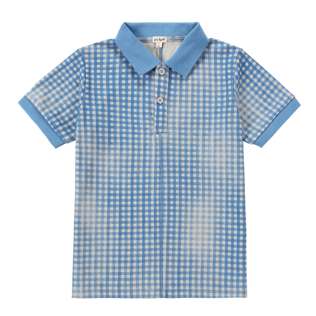 Distressed Gingham Polo