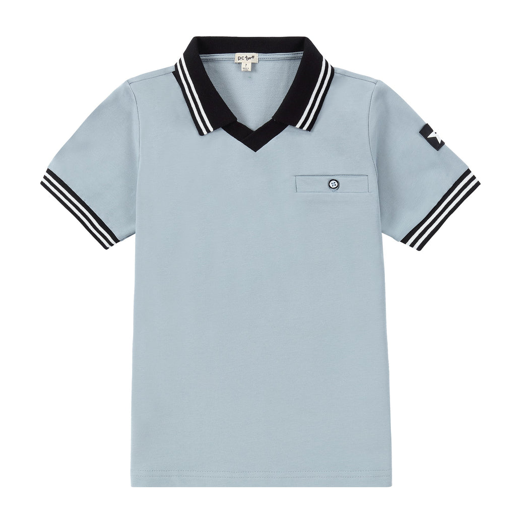 Light Blue V-Neck Polo