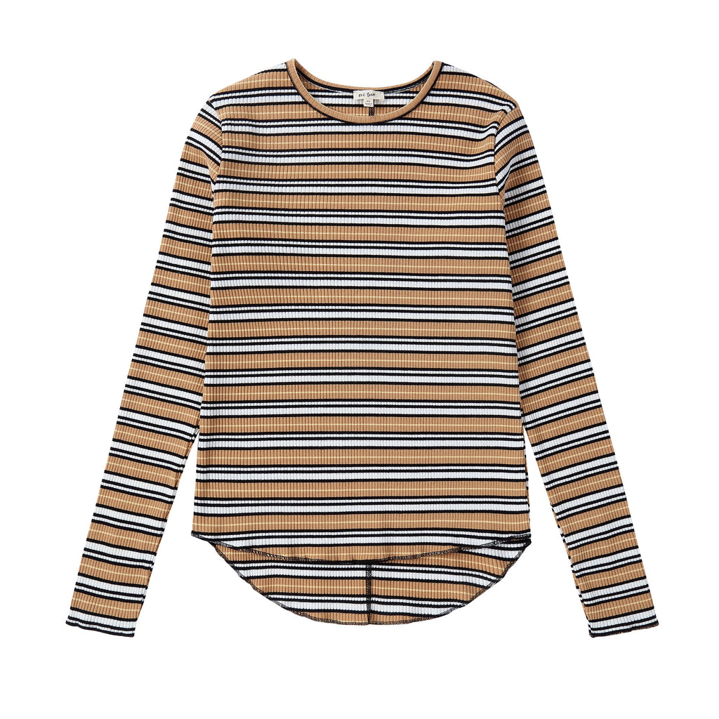 Teens Long Sleeve Mustard Stripe T-shirt