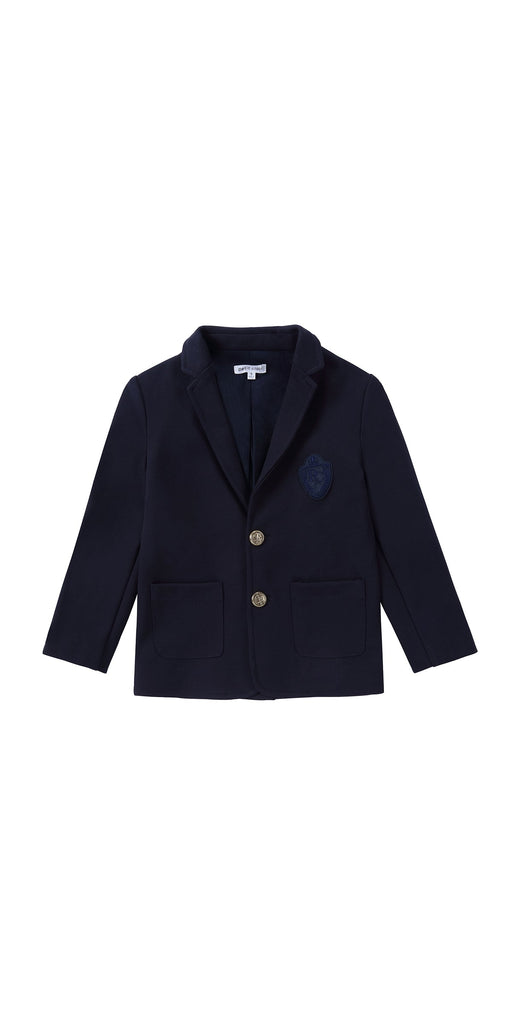 Stretch Navy Blazer with Gold Buttons