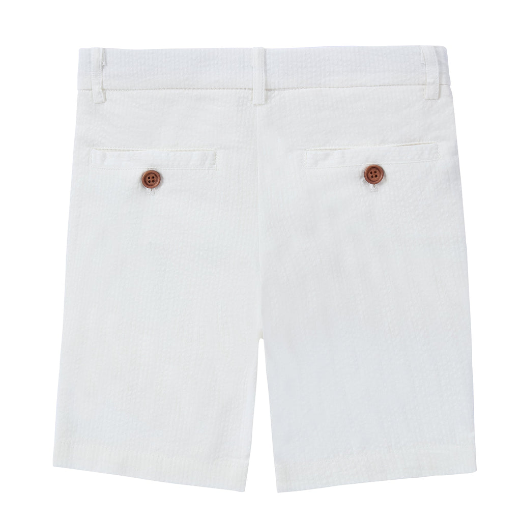 Ivory Seersucker Shorts