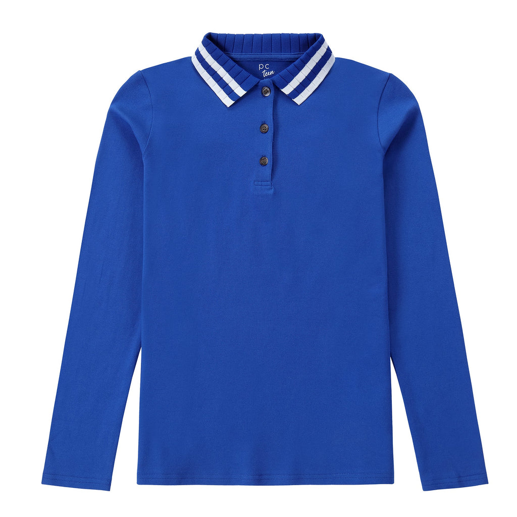 Royal Blue Wide Rib Collared Polo