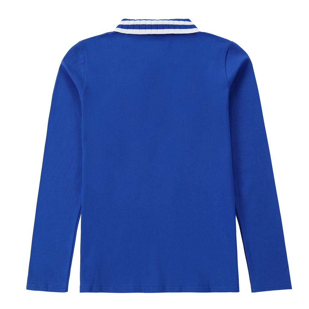 Royal Blue Wide Rib Collared Polo
