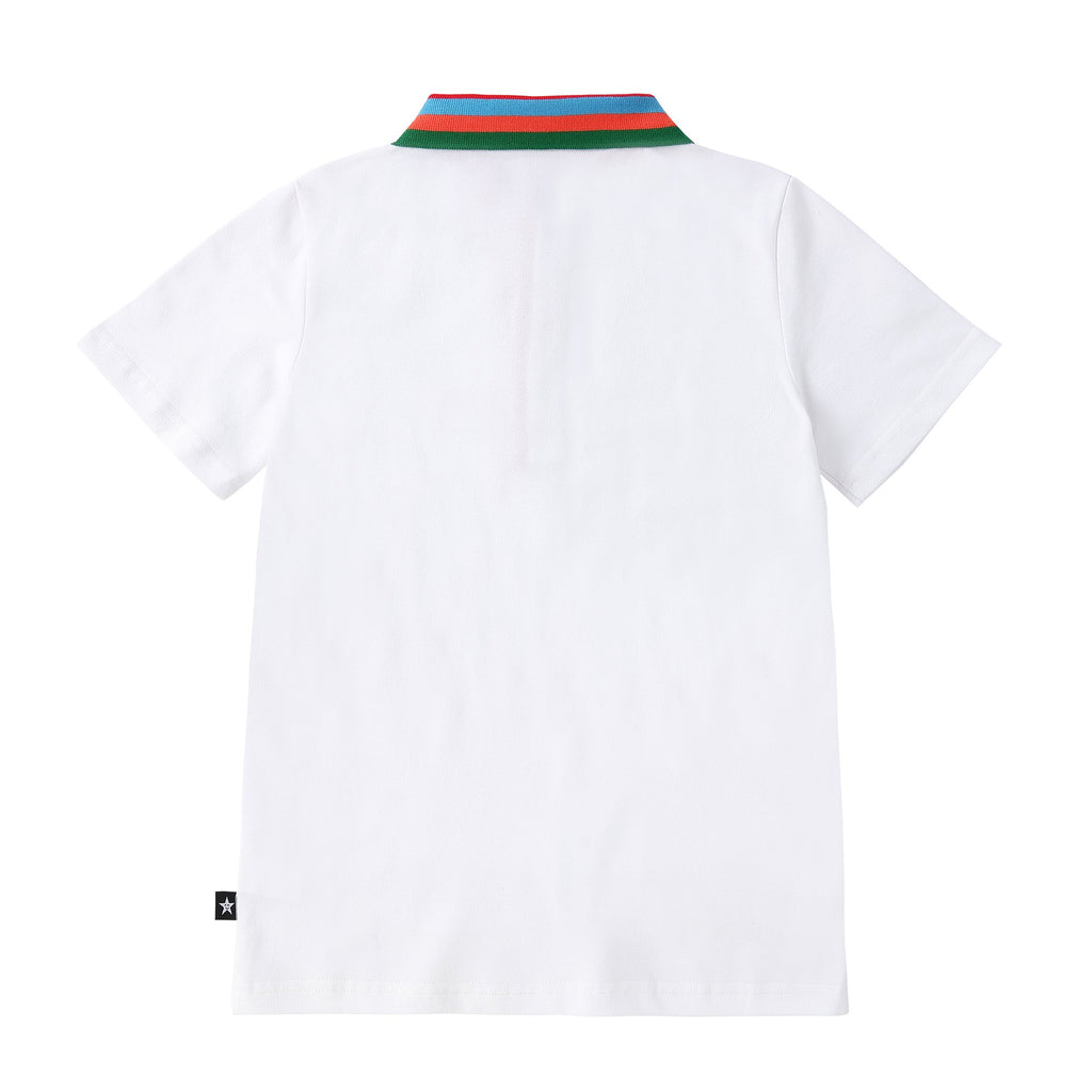 Short Sleeve White Rainbow Polo