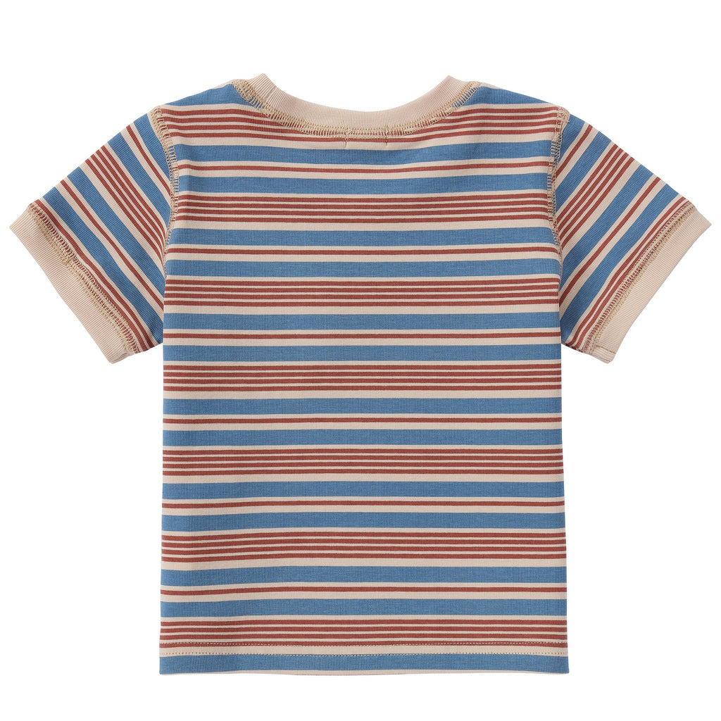 Baby Tan, Blue, & Rust Striped T-Shirt