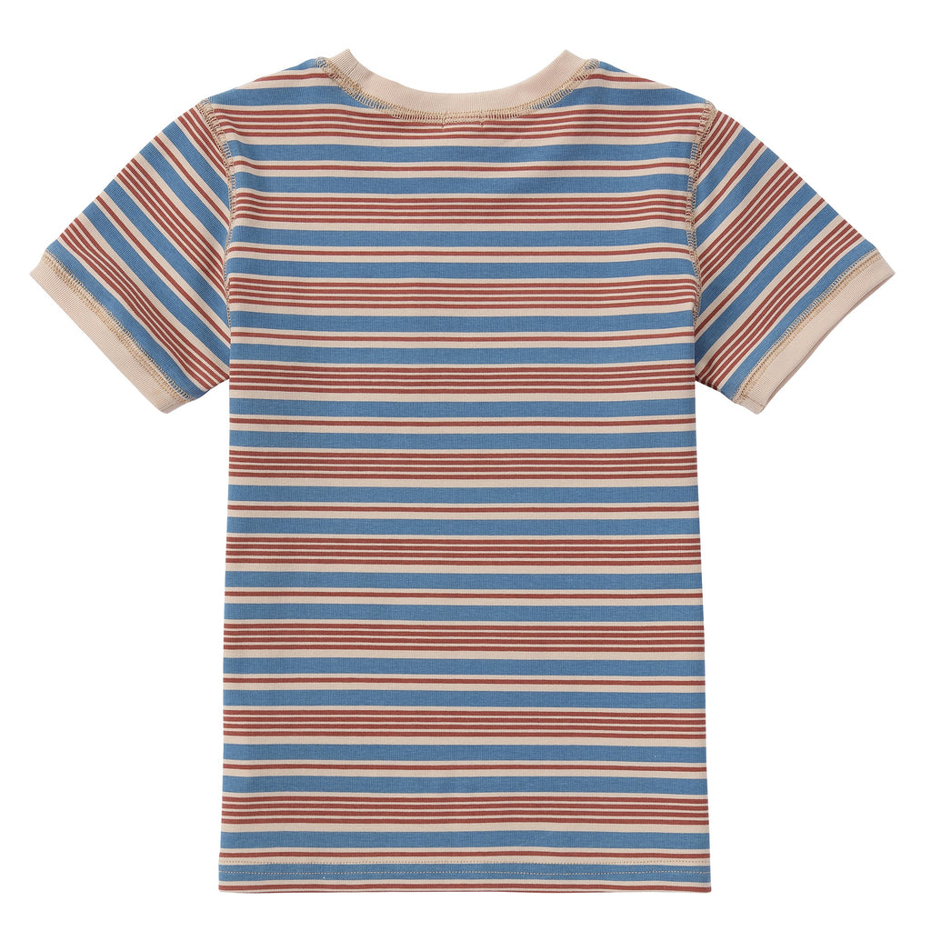 Tan, Blue, & Rust Striped T-Shirt