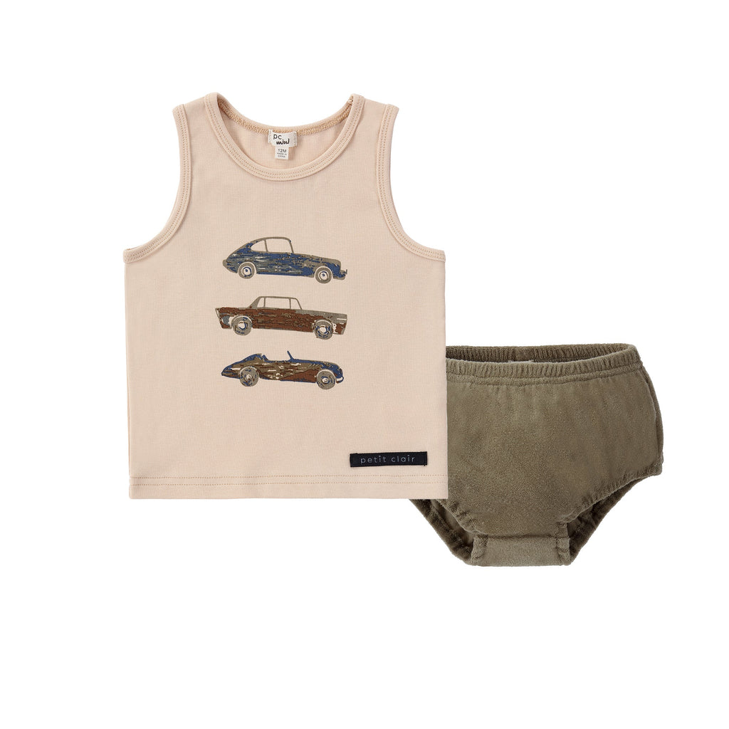 Car Tank And Terry Bloomer Set