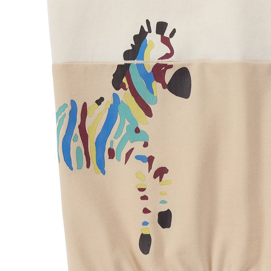 Tan Color-Block Zebra Print Tank | Petit Rack