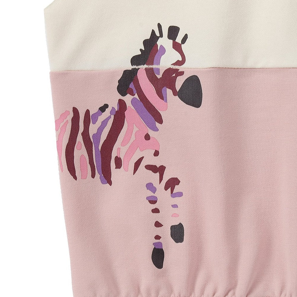 Pink Color-Block Zebra Print Tank