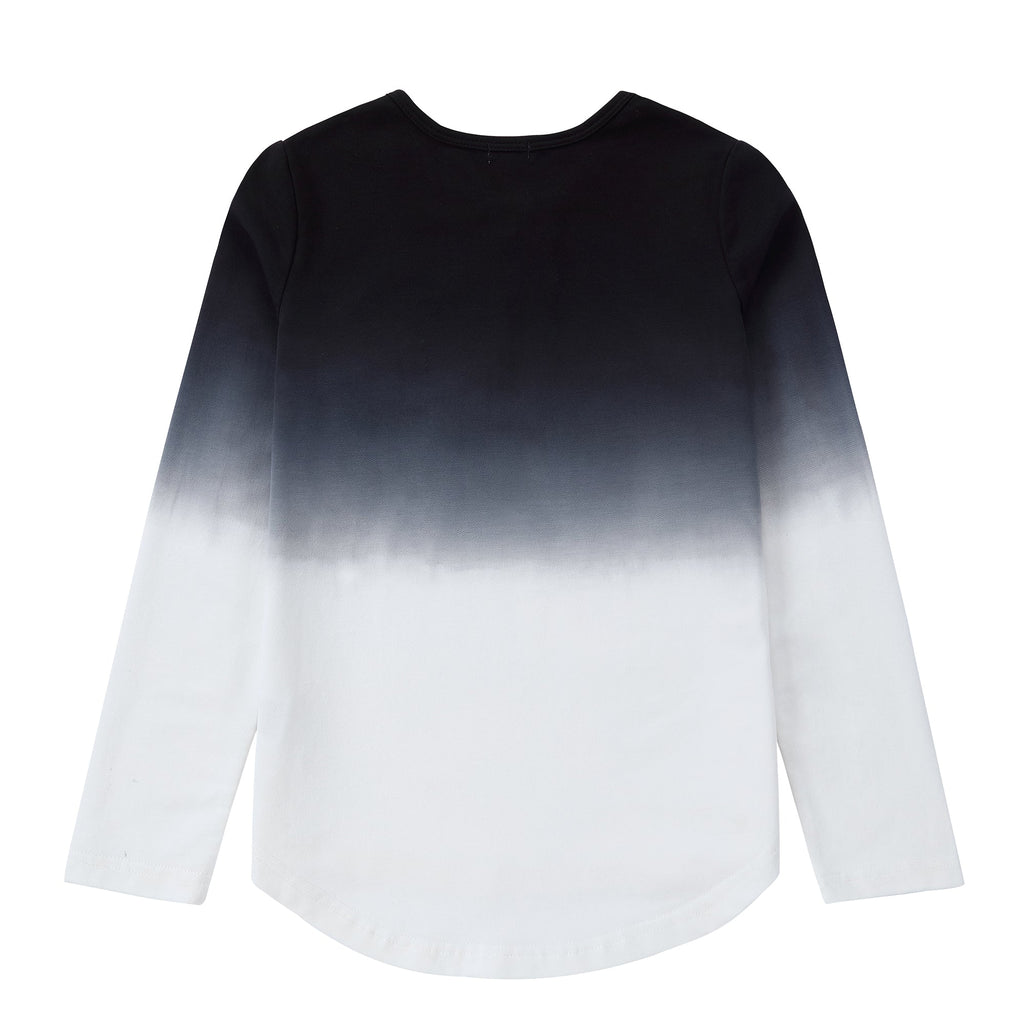 Black and Ivory Dip-Dyed Henley