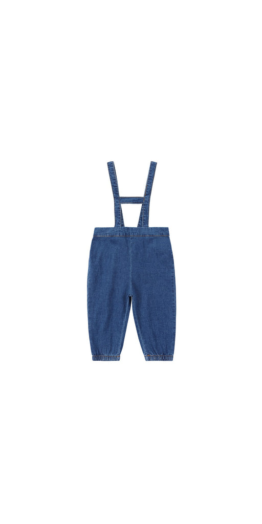 Dark Denim Suspender Romper