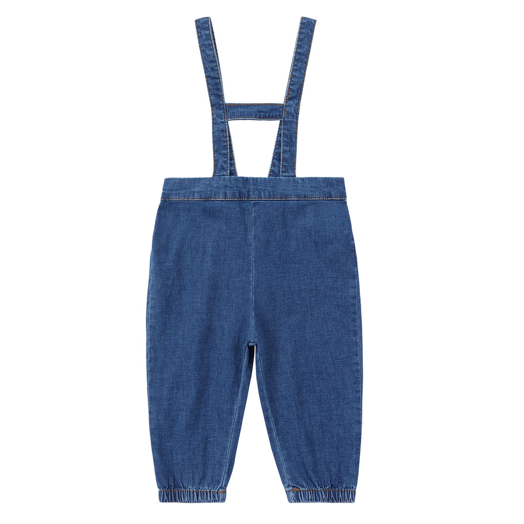 Dark Denim Suspender Romper