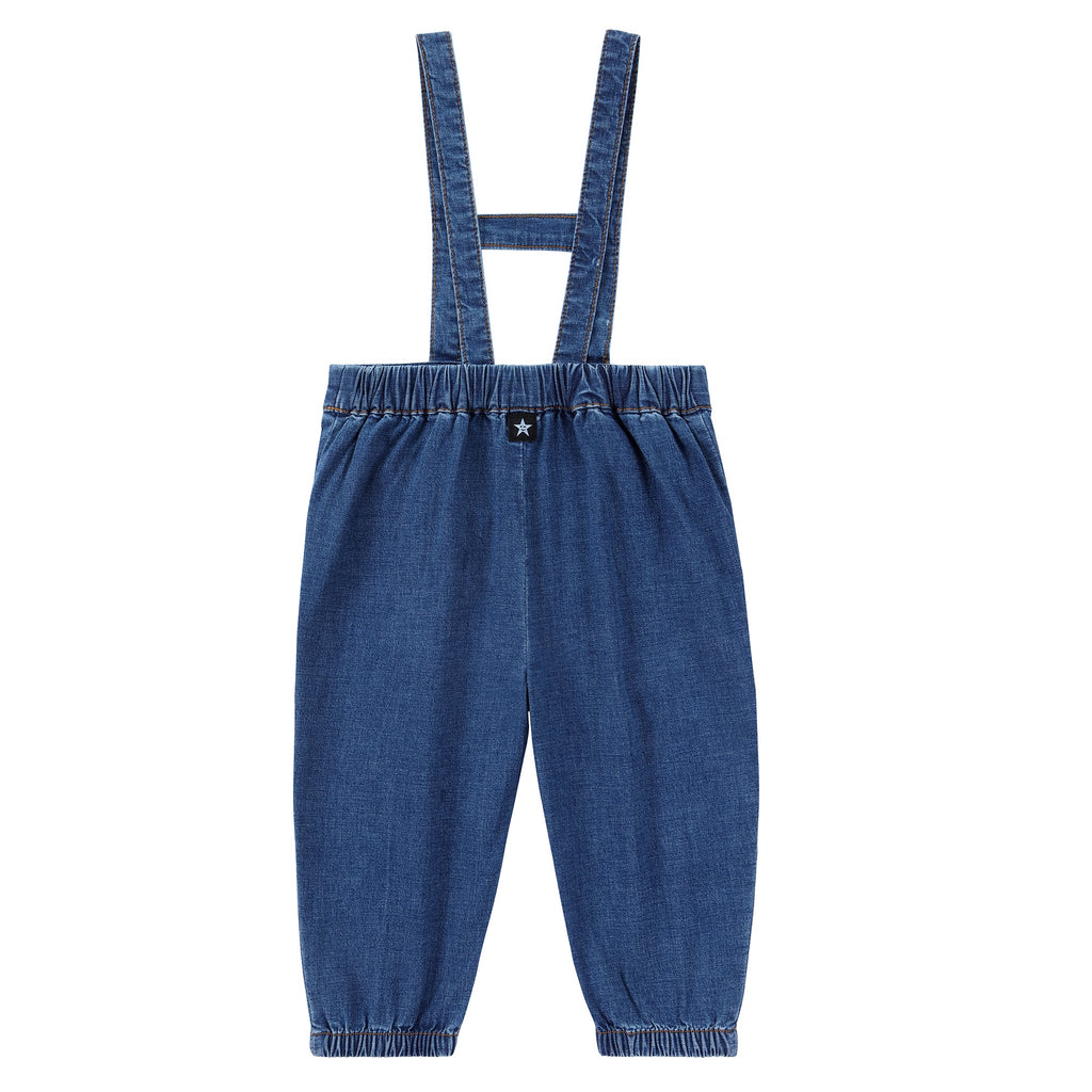 Dark Denim Suspender Romper