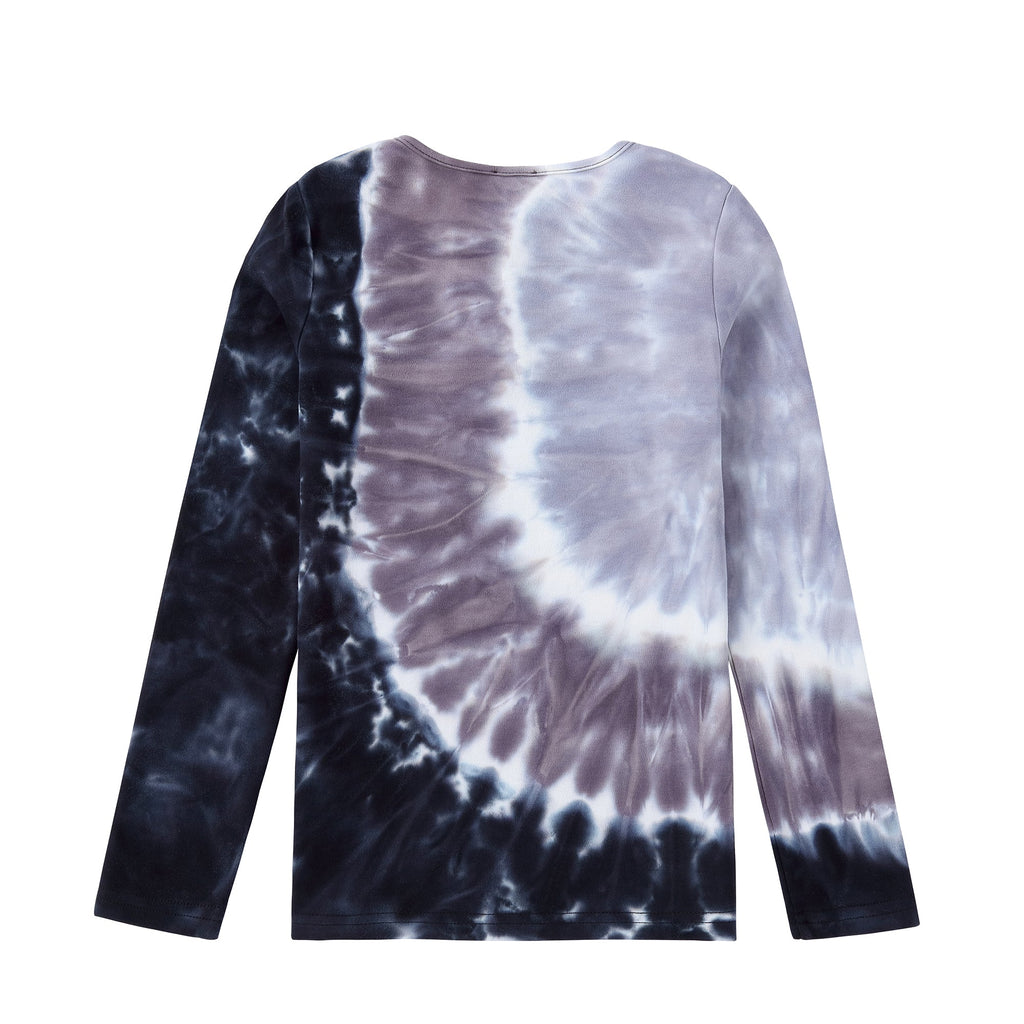 Henley T-shirt in Grey Tie Dye